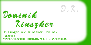 dominik kinszker business card